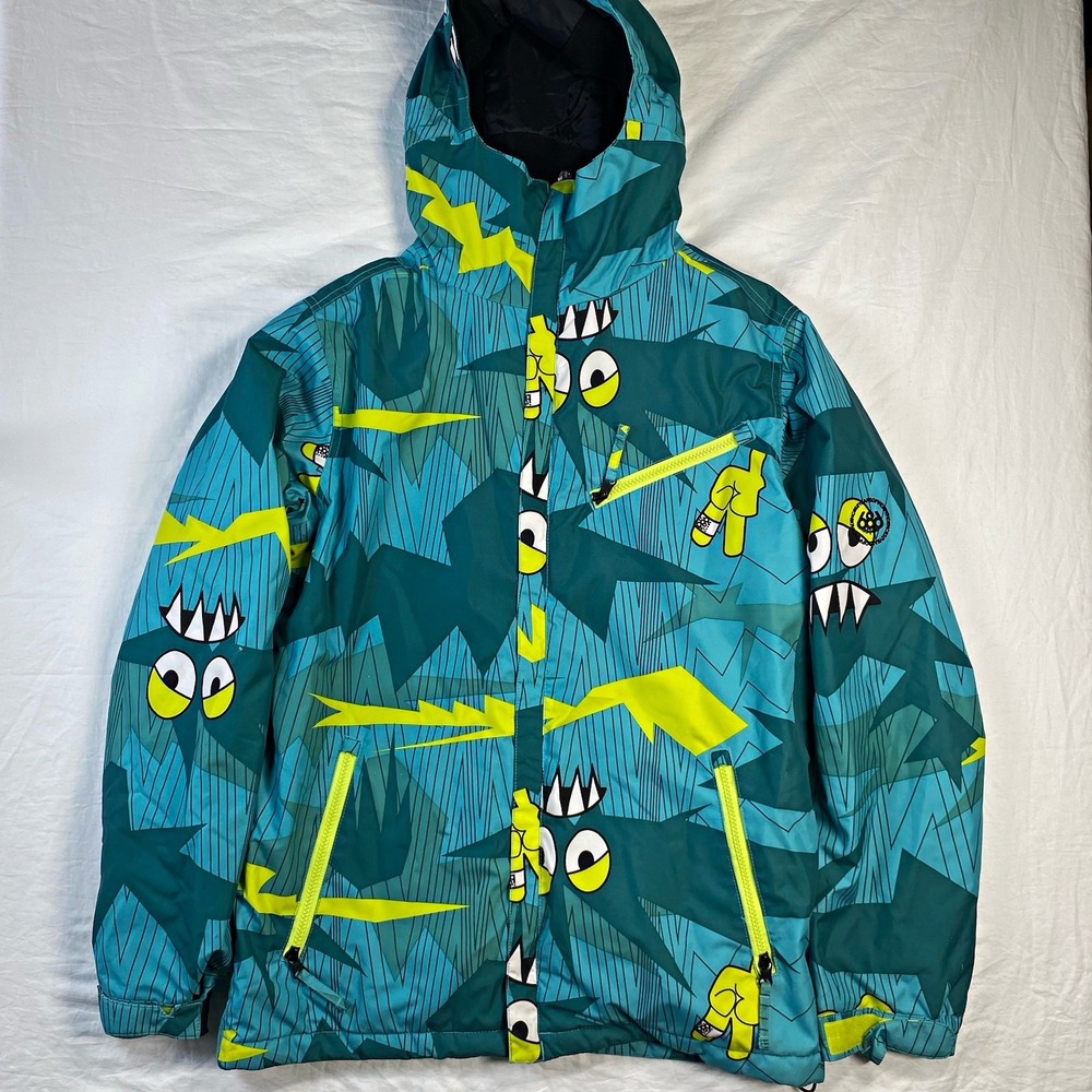 686 Men's Limited Edition Hooded Full Zip Snow Jacket Graphic Print XS Blue